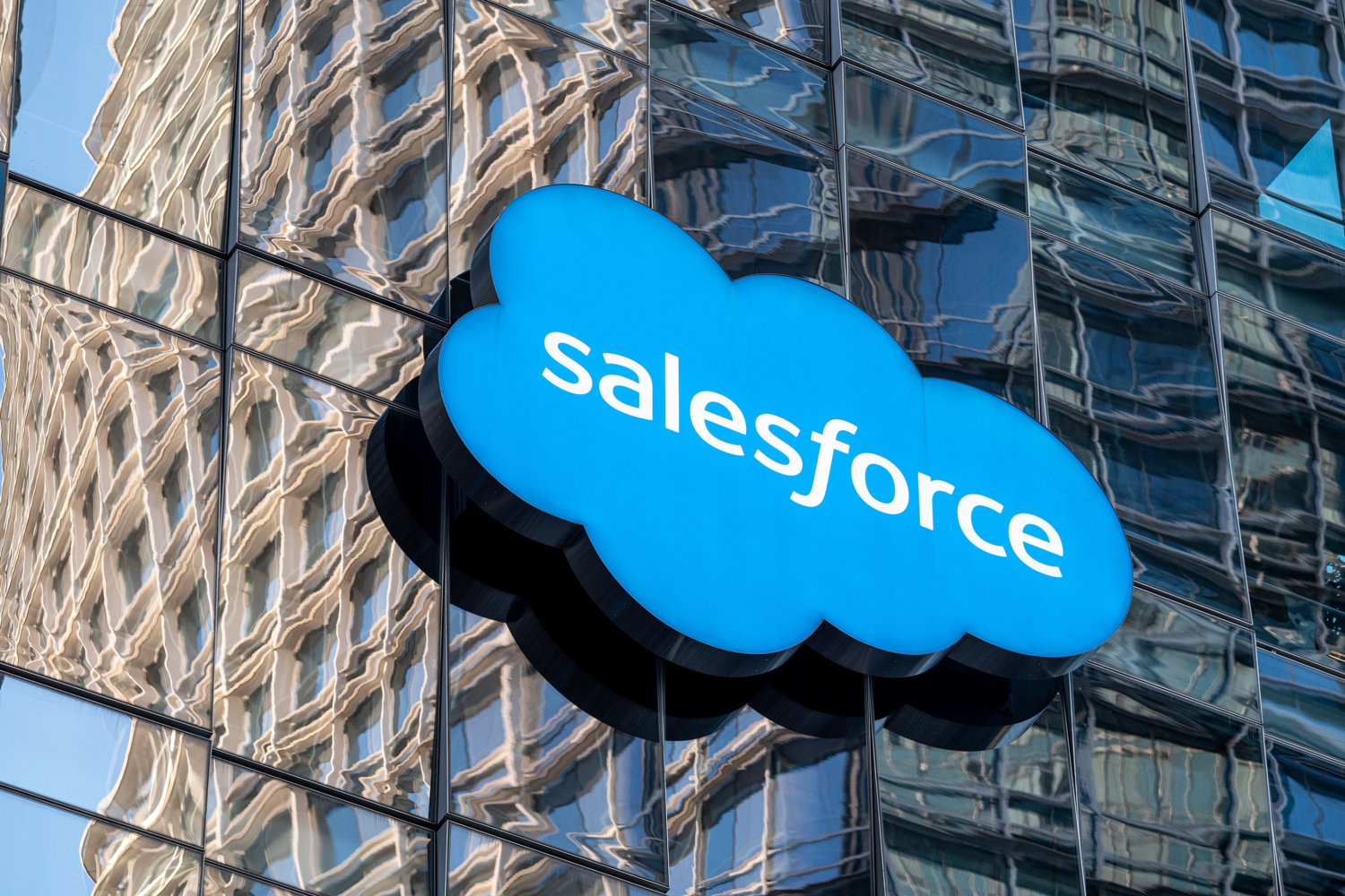 Salesforce logo on building