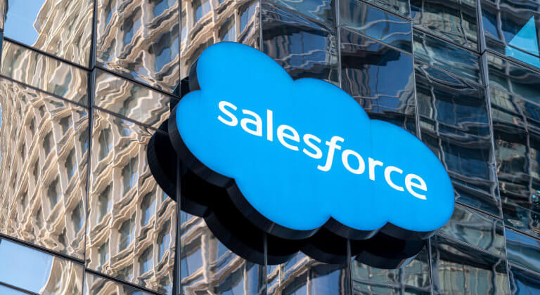 Salesforce logo on building