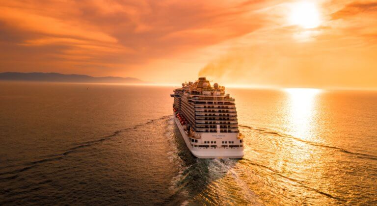 cruise ship sunset