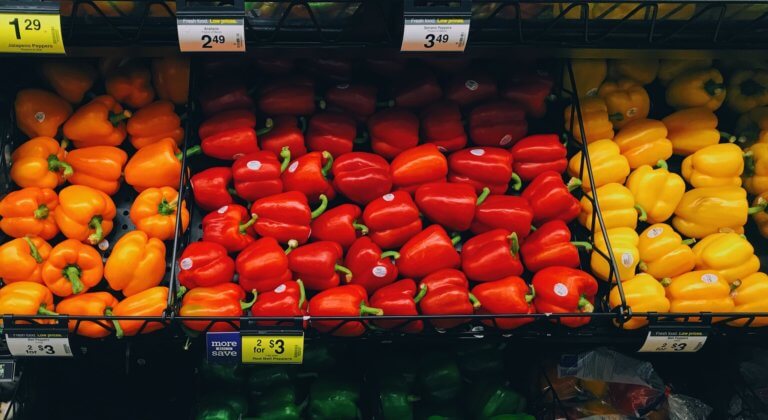 vegetables in grocery store